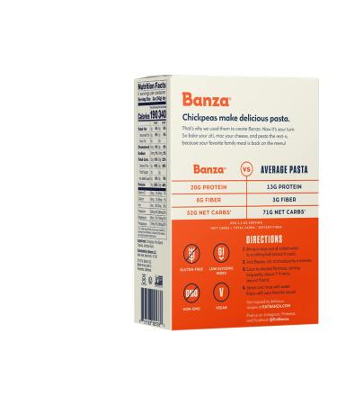 Banza Chickpea Rigatoni Pasta - Gluten-Free High Protein Healthy Choice (8 oz) - Buy Online on SooperMarket.com