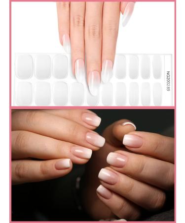 Kalolary 20PCS Nail Gel Polish Strips - White Transparent | Self-Adhesive Wrap Stickers for Cured Gel Nails | UV/LED Lamp Required - Buy Online on SooperMarket.com