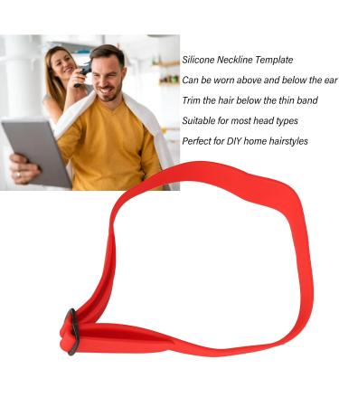 DIY Haircut Tool with Silicone Neckline Shaving Template - Easy Hair Trimming Solution (Red) | International Shipping Available - Buy Online on SooperMarket.com