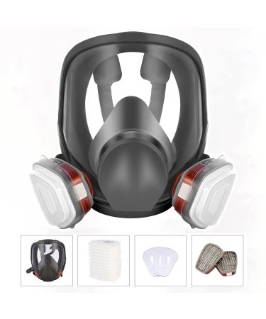 WAKYFLX Reusable full Face Cover - 6800 full Respir tor Face Cover for Paint Against Dust Chemicals Formaldehyde Polishing Staining Car Spraying Sanding &Cutting