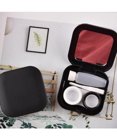 Herchr Portable Contact Lens Container Kit with Mirror - Colorful Mini Storage Box Holder for Travel (Black) - Buy Online on SooperMarket.com