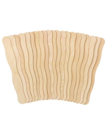 WISYOK 8 inch Craft Sticks 50 Pack Wood Wavy Sticks Fan Handles Large Popsicle sticks for Crafts Wedding Programs DIY Crafting Painting Mixing
