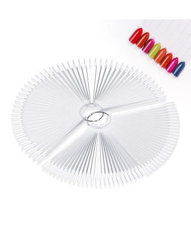 100PCS Nail Art Tips Transparent Fake Nail Art Tips Nail Swatch Sticks Colour Nails Display Sticks Pop Sticks Nail Art Practice for Nail Gel Polish Practice Nail Display DIY Christmas Gifts for Women 1.00 g (Pack of 1)