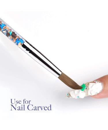 HEVAENS Round Kolinsky Acrylic Nail Brush - Size 12 Blue | Professional Nail Art Brush for Acrylic Powder Liquid Manicure & Pedicure - Buy Online on SooperMarket.com