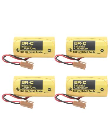 4 Pack 3V BR-C PLC Battery for A02B-0120-K106 BR26500 A98L-0031-0007 5000mAh Non-Rechargeable Battery