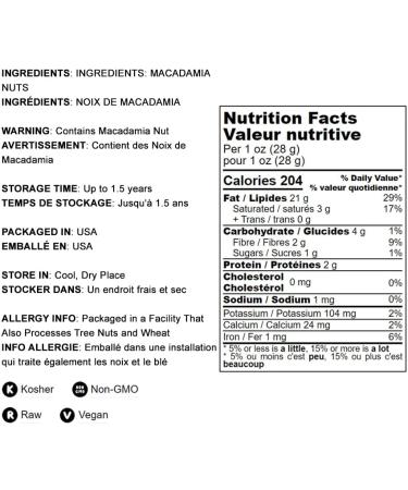 Macadamia Nut Halves & Pieces 2lbs | Non-GMO Raw Unsalted Kosher Vegan | Keto Snack & Baking | Healthy Fats | Salad & Yogurt Topper - Buy Online on SooperMarket.com