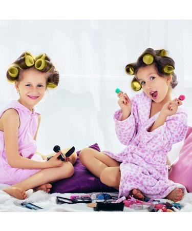 Jumbo Hair Rollers Set Hair Rollers Self Grip Curlers For Long Hair No Heat Curlers Heatless Hair Rollers With Clips & Comb 24 Packs (Yellow 24Pcs) - Buy Online on SooperMarket.com