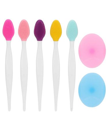 JUOPZKENN Silicone Exfoliating Lip Brush Silicone Facial Cleansing Brush Silicone Face Pore Cleaner Face Nose Lip Exfoliating Brush Set for Home Gift