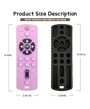 FATEORT Silicone Baby Teething Toys 2-Pack | Pressable Remote Control Shape | Boys Girls 3 Months+ | Relief for Teething Gum | Black - Buy Online on SooperMarket.com