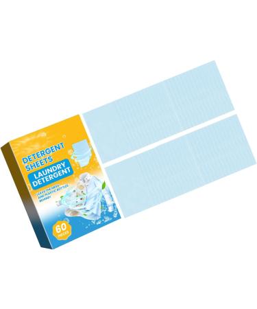 60 Sheets Laundry Detergent Sheets Liquidless Laundry Detergent Travel Laundry Sheets for Home Dorm Travel Camping 1 Box - Buy Online on SooperMarket.com