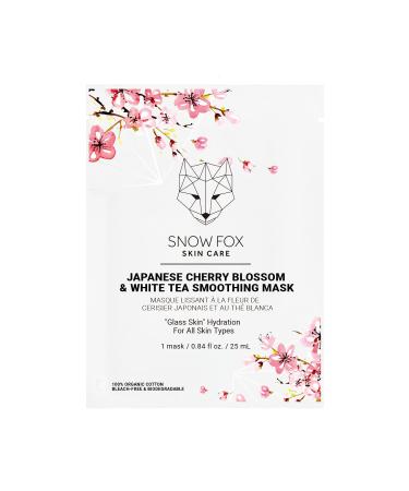 Snow Fox Japanese Cherry Blossom & White Tea Smoothing Mask 1 Pack Skin Texture Enhancing for Smooth Bright and Glossy Skin"Glass Skin" Cherry Blossom 1 Count (Pack of 1)
