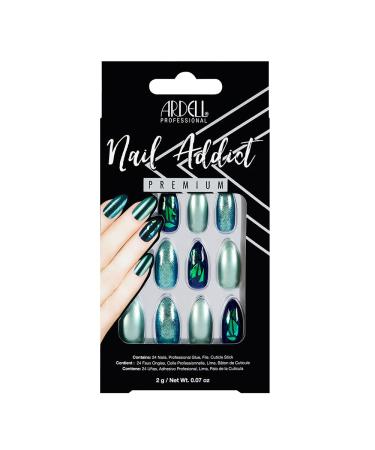 NAIL ADDICT green glitter chrome 1 u