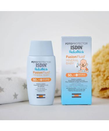 ISDIN Fotoprotector Fusion Fluid Mineral Baby SPF50 (50ml) | Gentle 100% Mineral Sunscreen for Babies and Kids - Buy Online on SooperMarket.com