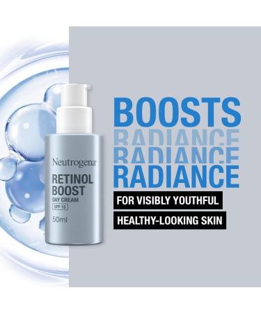 Neutrogena Retinol Boost Day Cream with SPF 15 (1x 50ml) Multi-Benefit Retinol Moisturiser to Reduce Fine Lines and Smooth Texture Lightweight SPF Day Cream - Buy Online on SooperMarket.com