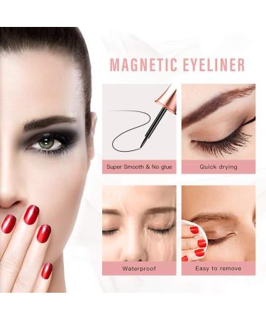 DREWALA Magnetic Eyelashes with Eyeliner Kit - 5 Pairs, 3D Natural Look, Waterproof, Easy to Apply, Reusable, Long Lasting - No Glue Needed False Eyelashes Pack - Buy Online on SooperMarket.com