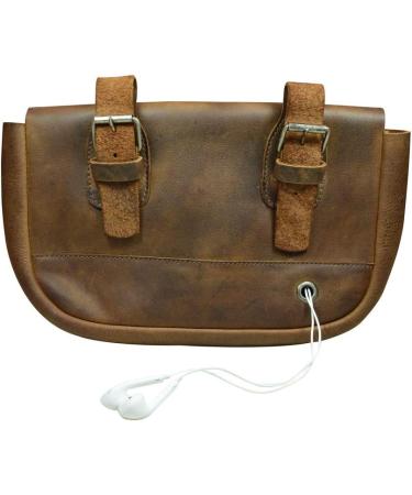Hide & Drink Durable Leather Reflective Bike Pannier - Bourbon Brown - Buy Online on SooperMarket.com