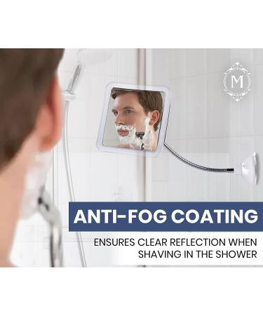 Fogless Shower Mirror with Flexible Gooseneck Extension and Upgraded Suction Cup - Shatterproof 6.3 x 6.3 Surface - Buy Online on SooperMarket.com