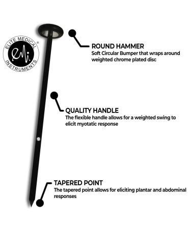 EMI Deluxe Queen Square Neurological Reflex Hammer (Black) - Pointed Tip for Superficial Responses - Buy Online on SooperMarket.com