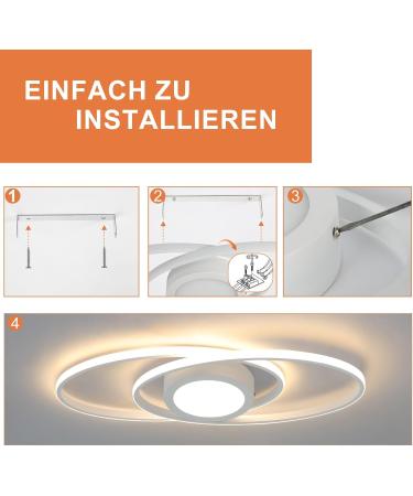 48W Dimmable Glitter LED Ceiling Lamp - Modern White Lighting for Living Room Bedroom & Office with Remote Control (3000K-6500K) - Buy Online on SooperMarket.com