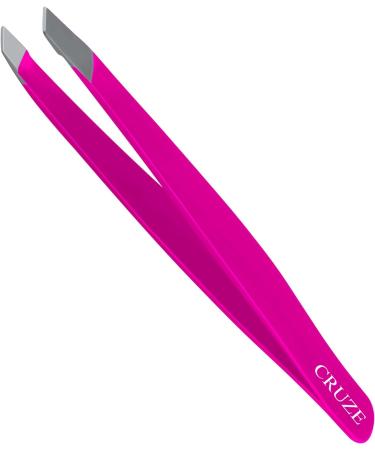 Cruze Stainless Steel Slant Tip Tweezers - Precision Hair Removal Tool for Eyebrows, Ingrown Hairs, and Facial Hair - Cruelty Free - Buy Online on SooperMarket.com