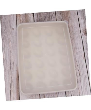 OSALADI 24 Egg Tray Egg Holder with Lid Egg Plate Container Refrigerator Beige 31.5X23.5CM - Buy Online on SooperMarket.com