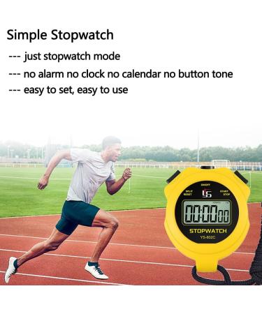 ZCTIMYI Digital Stopwatch Timer - Mute, Large Display, Easy-to-Use - Ideal for Coaches, Swimming, Running - Yellow - Buy Online on SooperMarket.com
