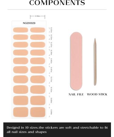 Ebanku 20pcs UV Gel Nail Film - Nude Pink Self-Adhesive Nail Stickers & Foil with Nail File for Women & Girls - Perfect for Nail Decoration - Buy Online on SooperMarket.com
