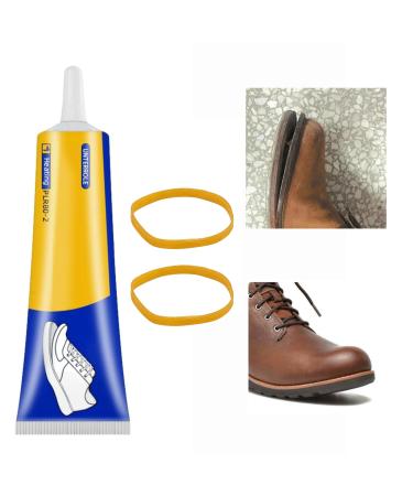 FunnAura 60ml Transparent Shoe Goo Non-Hardening Shoe Glue Sole Repair Waterproof for Repairing Worn Shoes with 2PCS Rubber Band