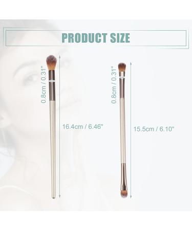 VOCOSTE 2pcs Double-ended Makeup Brush Kit - Under Eye Concealer & Highlighter Eyeshadow Brush | Premium Wooden Handle Smudger Tool for Flawless Makeup - Buy Online on SooperMarket.com