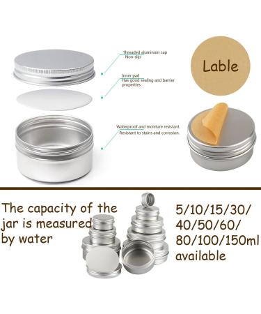 Buy 24-Piece Silver Aluminum Screw Can Set - 10ml Cosmetic & Candle Storage | Durable & Versatile Aluminum Cans for International Shipping - Buy Online on SooperMarket.com
