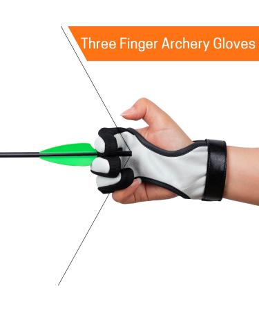 VISEMAN Genuine Leather Archery Finger Guard Gloves - Compound Recurve Bow & Arrow Protector | Outdoor Hunting Gear - Small Black - Buy Online on SooperMarket.com