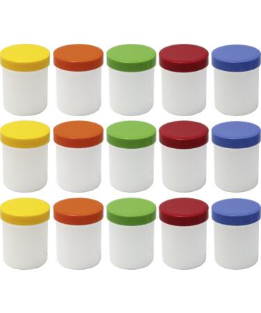 15 ointment jars cream jars tall ointment jars 60ml content with colored lids - Made IN Germany