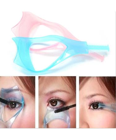 2Pcs 3 in 1 Makeup Upper Lower Lash Mascara Applicator Guide Tool Plastic Eyelash Comb