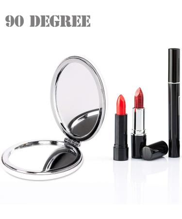 YTZJ Shatterproof Compact Mirror for Travel, Double-Sided Oval Makeup Mirror with Distortion-Free Feather Pattern - Perfect for Women and Girls - Buy Online on SooperMarket.com