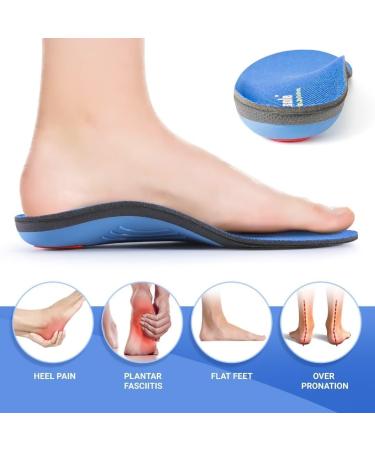 Pcssole Comfort Arch Support Insoles for Men (11.5-12) | Orthotic Shoe Inserts for Plantar Fasciitis & Foot Pain Relief - Cushioned Design | 305mm Blue - Buy Online on SooperMarket.com