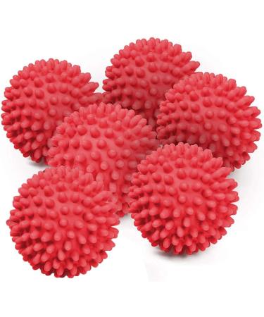 Reusable Dryer Balls Tumble Laundry Wash Balls Non Melt Dryer Balls for Speeding Drying and Reducing Creases for Clothes (Red)