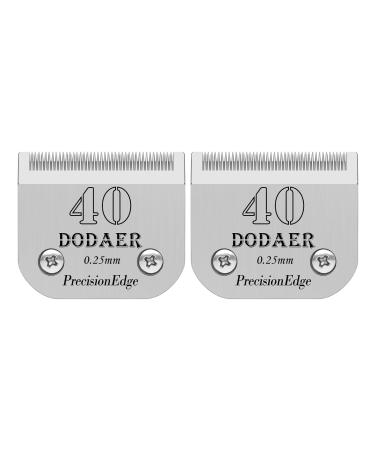Ceramic blades for dog hair cutters compatible with Moser 45-50/Heiniger/Andis Easter A5 choice KM10 size 40# 1/100 inch (0.25 mm) cutting length 2 pieces 40# 0.25 mm (2 sets)