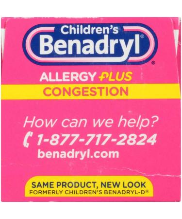 Children's Benadryl Allergy + Congestion Grape Liquid 4 fl oz - 24 Pack - Buy Online on SooperMarket.com