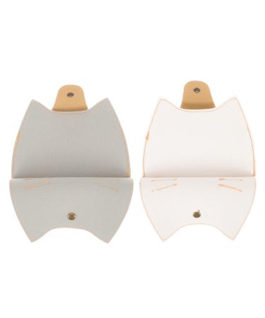 CABILOCK 8 STK masking clip made of leather reusable mask folder Storage box for masks storage box for face cover masking case made of leather box rack Face mask Student Hellgraux4stk 15x12cmx4PCs