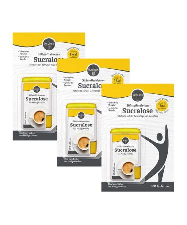 3x Borchers sucralose sweet tablets |In the donor |Table sweetness |For coffee tea and hot drinks |300 tablets 300 pieces (3 pack)
