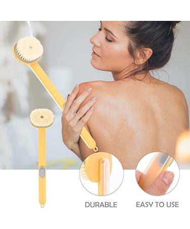 Long Handle Bath Body Brush - PUSCOBSY Yellow Back Scrubber for Shower - Exfoliating & Cleansing Shower Brush - 14 inch - Buy Online on SooperMarket.com