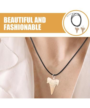 Toddmomy Wire Wrapped Fossilized Shark Teeth Necklace Shark Tooth Pendant Decoration Shark Teeth Charms Tooth Ornament - Buy Online on SooperMarket.com