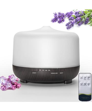 Liphier Multifunctional Essential Oil Diffuser - 500ML Aromatherapy Diffuser with Remote Control Two Mist Modes Eight LED Lights Auto Shut-Off Safety Switch for Home Bedroom Office (Black)