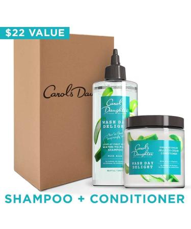 Carol's Daughter Wash Day Delight Sulfate Free Shampoo & Conditioner Gift Set - Curly, Natural, and Textured Hair Care with Aloe and Micellar Technology - Buy Online on SooperMarket.com