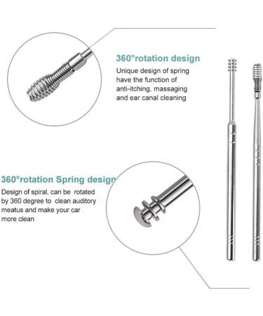 Portable Earwax Removal Kit 6 Pc Stainless Steel Ear Pick Earwax Cleaning Tool with A Customized Storage Box/1685 - Buy Online on SooperMarket.com