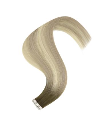 Youngsee Ombre Tape-In Extensions | Real Hair 55cm Dark Brown to Blonde 5 Pcs - Virgin Smooth Weft #4/7/80 - Buy Online on SooperMarket.com