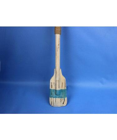 Hampton Nautical Light Blue Oar 24 Herring Cove Squared w/Hooks - Wooden Rowing Decorative Oar - Buy Online on SooperMarket.com