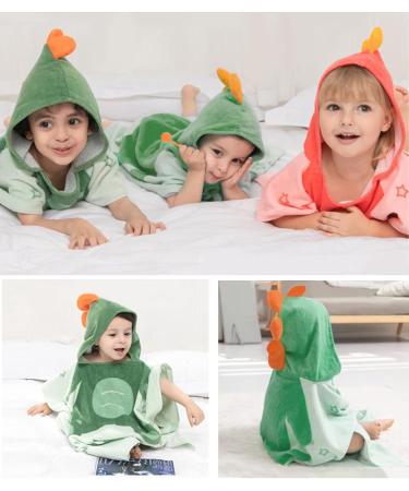 Supgomax Hooded Bathing Poncho for Kids | Cartoon Dinosaur Beach Towel & Baby Hooded Bath Towel | Absorbent and Fun for Swimming & Showers - Buy Online on SooperMarket.com