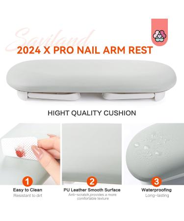 SAVILAND Foldable Nail Arm Rest | Soft Leather Nail Pillow & Non-Slip PVC Mat for Nail Techs | Essential Salon Accessory for Acrylic Nails - Buy Online on SooperMarket.com