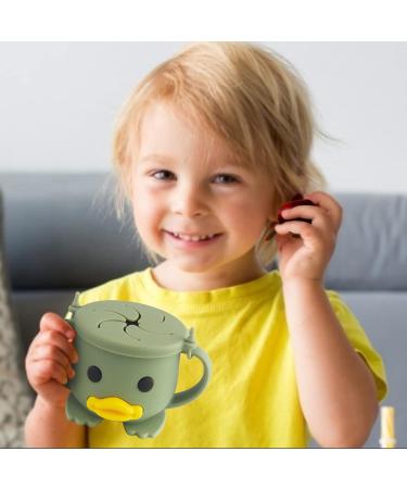 Qshare Silicone Baby Snack Cup - Non Spill Toddler Snack Catcher with Lid for Finger Food - Sage Green, BPA Free & Portable - Buy Online on SooperMarket.com